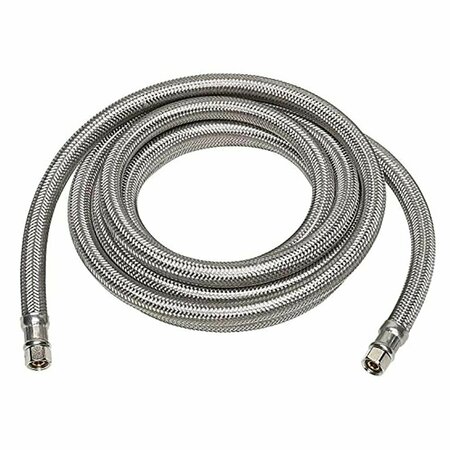 THRIFCO PLUMBING 1/4 Inch Comp x 1/4 Inch Comp x 24 Inch Long Stainless Steel Ice Maker Connector 4400486